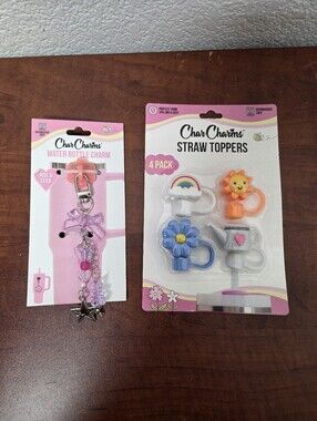 Char Charms Straw Toppers And Water Bottle Charm Nwt